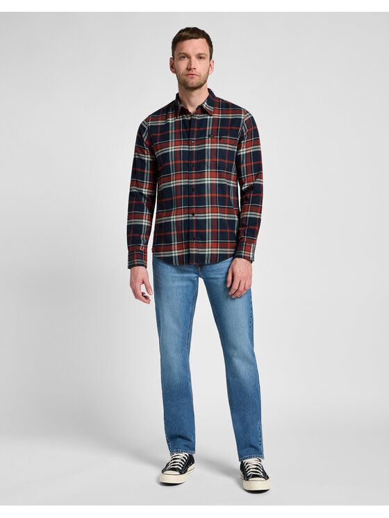 Lee Lee Koszula SURE SHIRT Czerwony Regular Fit