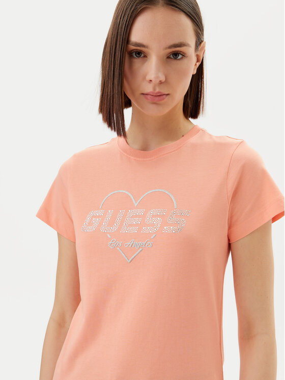 Guess Guess T-krekls V5GI10 K9RM1 Oranžs Regular Fit