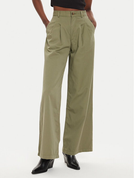 Levi's Bavlnené nohavice A7535-0000 Zelená Wide Leg