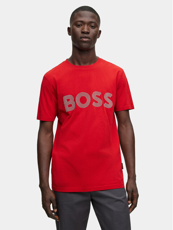 BOSS Boss Tričko TeeBOSSRete 50495719 Červená Regular Fit