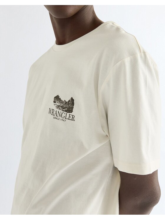 Wrangler Wrangler T-Shirt GRAPHIC TEE Biały Relaxed Fit