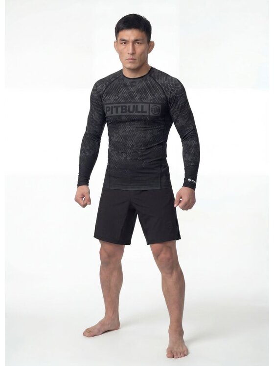 PITBULL PITBULL Koszulka techniczna HEX CAMO HILLTOP Zielony Regular Fit