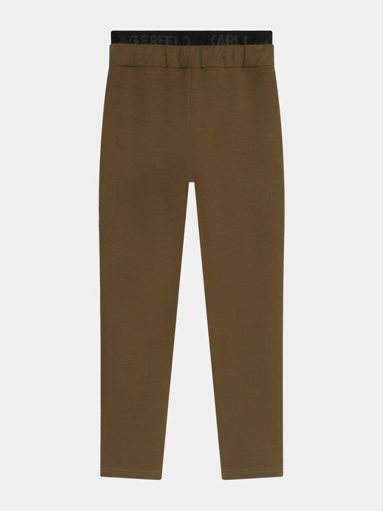 Karl Lagerfeld Kids Karl Lagerfeld Kids Spodnji del trenirke Z24164 S Khaki Regular Fit