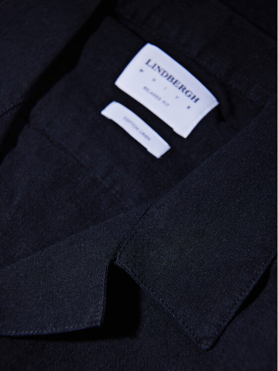Lindbergh Lindbergh Πουκάμισο 30-203319 Μαύρο Relaxed Fit
