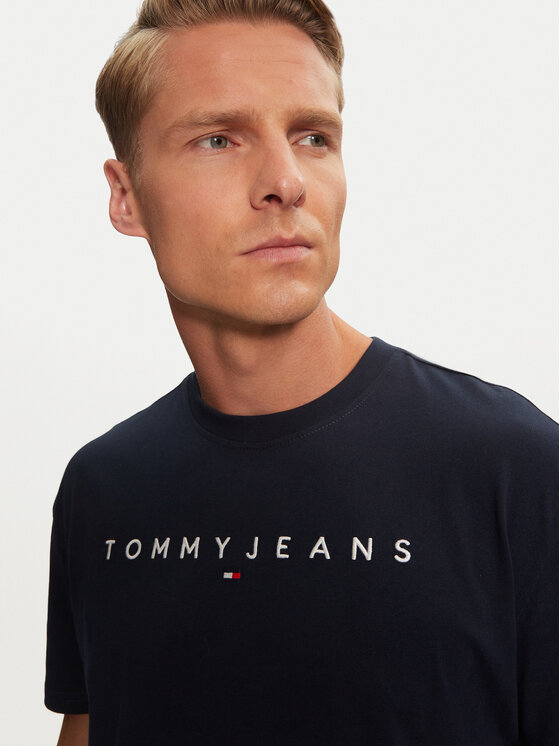 Tommy Jeans Tommy Jeans Póló Linear Logo DM0DM20744 Sötétkék Regular Fit