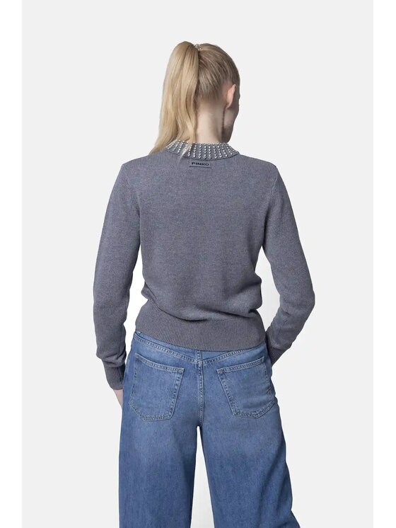 PINKO PINKO Sweter Ventotene Szary Regular Fit
