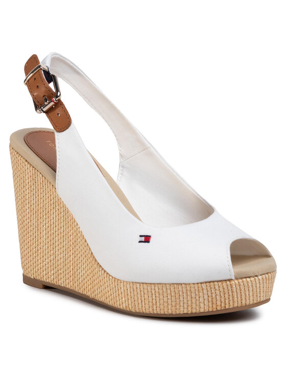 Tommy Hilfiger Tommy Hilfiger Еспадрили Iconic Elena Sling Back Wedge FW0FW04789 Екрю