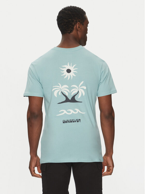 Quiksilver Quiksilver T-Shirt EQYZT08036 Turkusowy Regular Fit