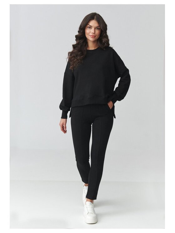 Makadamia Makadamia Dres M917 Czarny Loose Fit