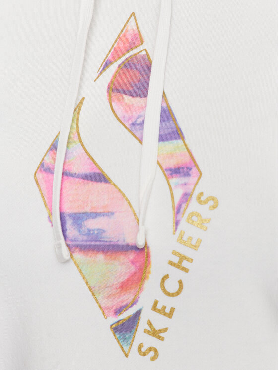 Skechers Skechers Felpa Watercolor WHD84 Bianco Regular Fit