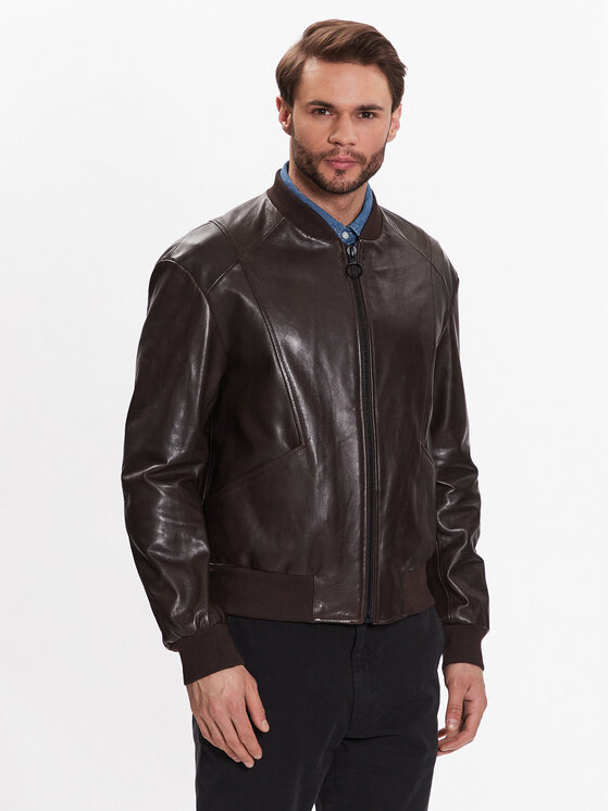 Trussardi Trussardi Bőrkabát 52S00865 Barna Regular Fit