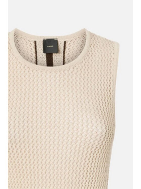 PINKO PINKO Top Crop bez rękawów Beige Slim Fit