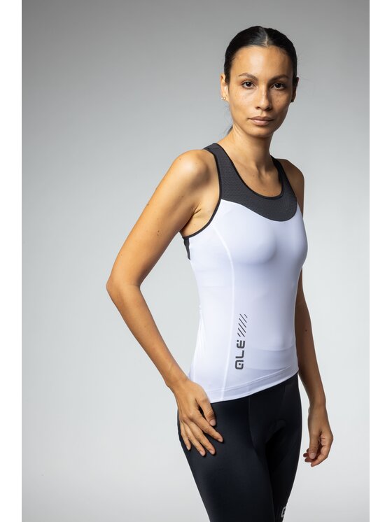 Alé Cycling Alé Cycling Koszulka rowerowa Solid Color Block Tank Top Biały Regular Fit
