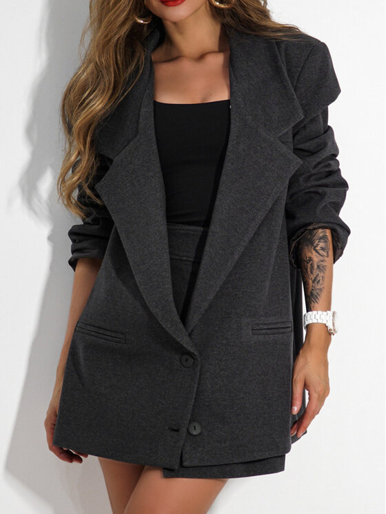 LilaLou LilaLou Marynarka Sabrina Szary ciemny Oversize