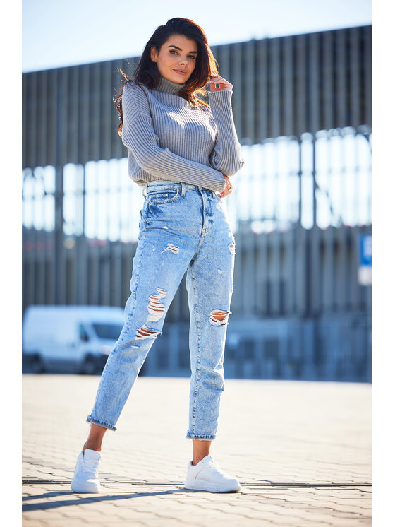 Awama Awama Svetr A615 Šedá Basic Fit