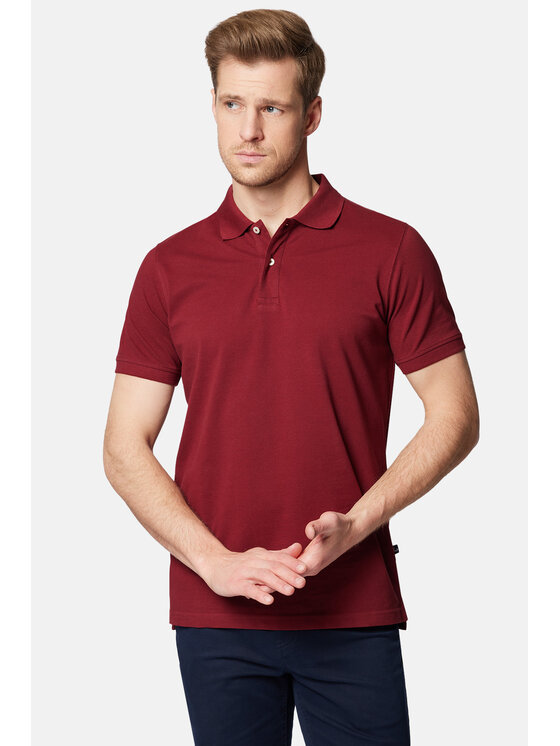 Lancerto Lancerto Polo Jakob PO073124000009 Bordowy Regular Fit