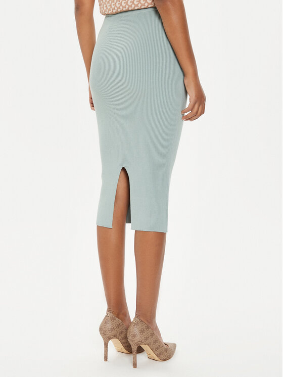 Guess Guess Suknja olovka W4YD77 Z2YN2 Zelena Slim Fit