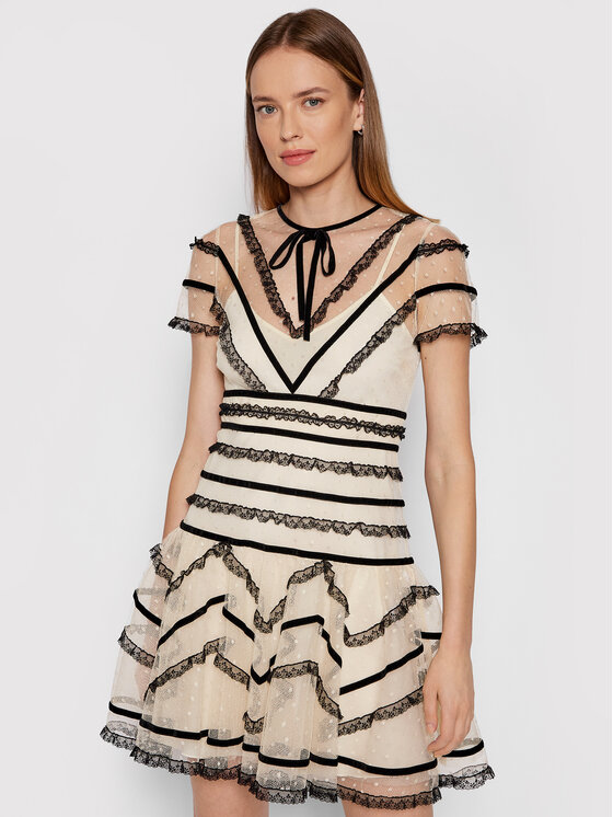 Red Valentino Coctailkleid WR3VA19B Beige Regular Fit | Modivo.de