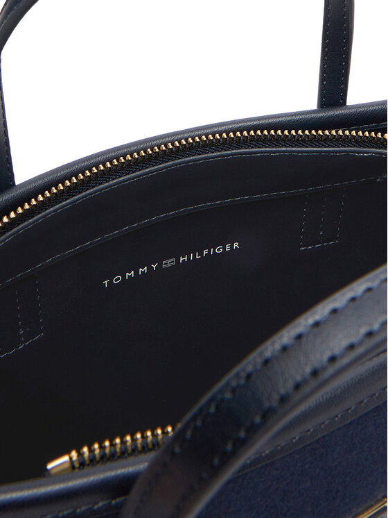 Tommy Hilfiger Tommy Hilfiger Τσάντα Th City Small Tote Melton AW0AW17852 Σκούρο μπλε