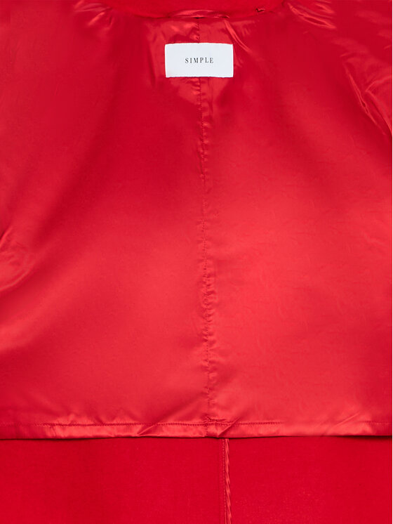 Simple Simple Prehodni plašč PLD502-04 Rdeča Relaxed Fit