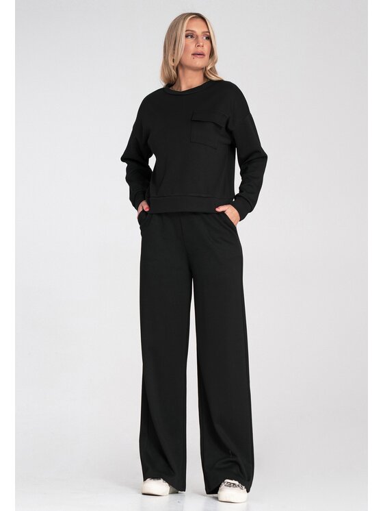 FIGL FIGL Mikina M1202 Černá Regular Fit