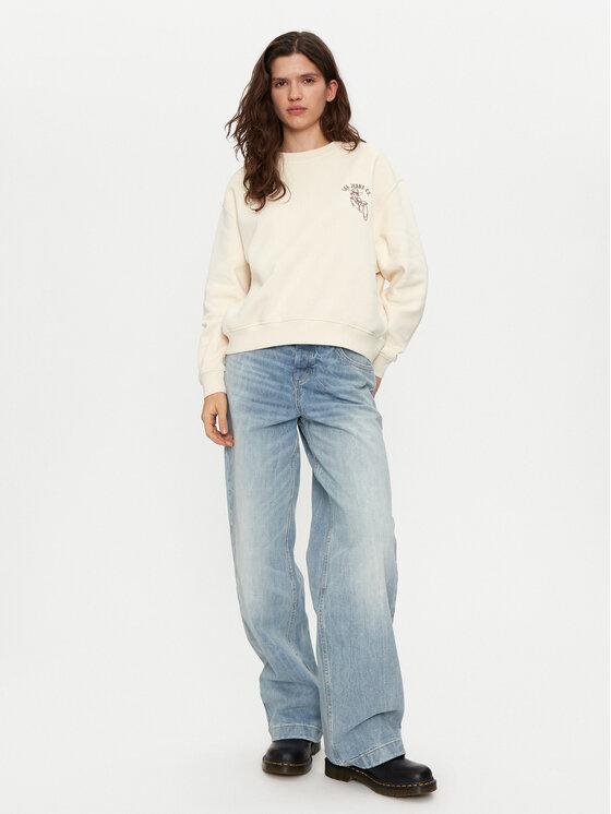 Lee Lee Pulóver 112355170 Fehér Relaxed Fit