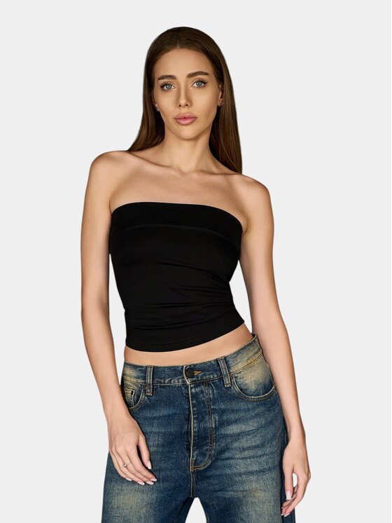 MADE BY SOCIETY MADE BY SOCIETY T-Shirt Bustiera VOID-00 - M27401 Czarny Basic Fit