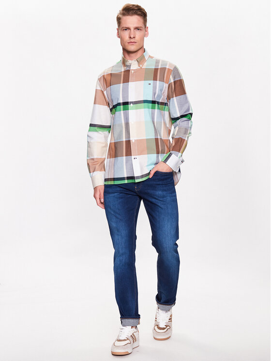 Tommy Hilfiger Tommy Hilfiger Риза Oxford Tartan MW0MW30667 Цветен Regular Fit