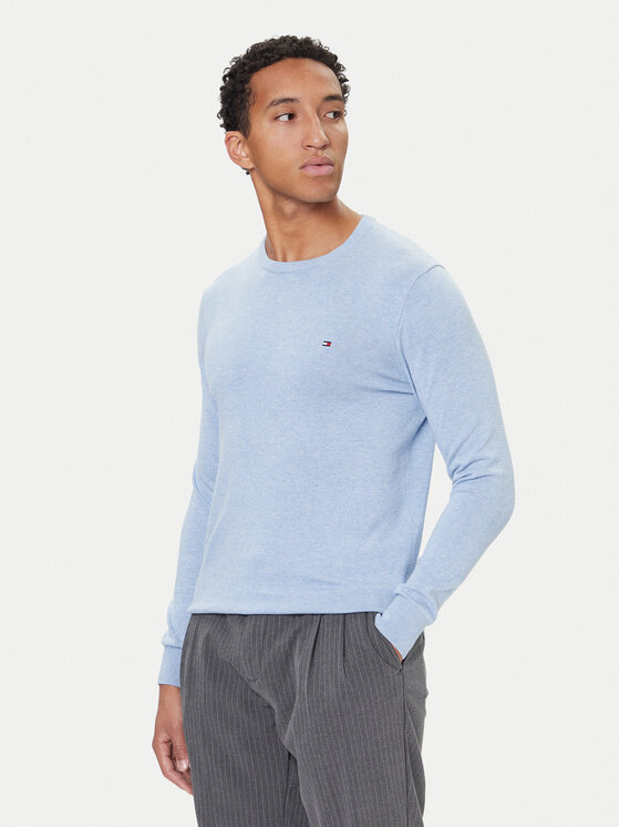 Tommy Hilfiger Tommy Hilfiger Pulover MW0MW28046 Svetlo modra Regular Fit