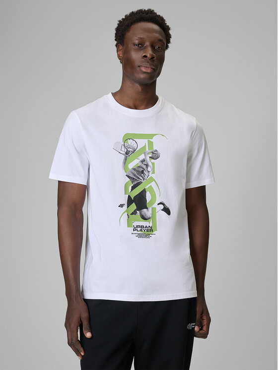 4F 4F T-Shirt FLUID EXPRESSIONS Biały Regular Fit