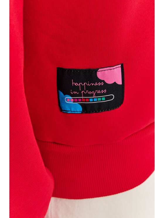 NAOKO NAOKO Bluza Mucho Amor Czerwony Regular Fit