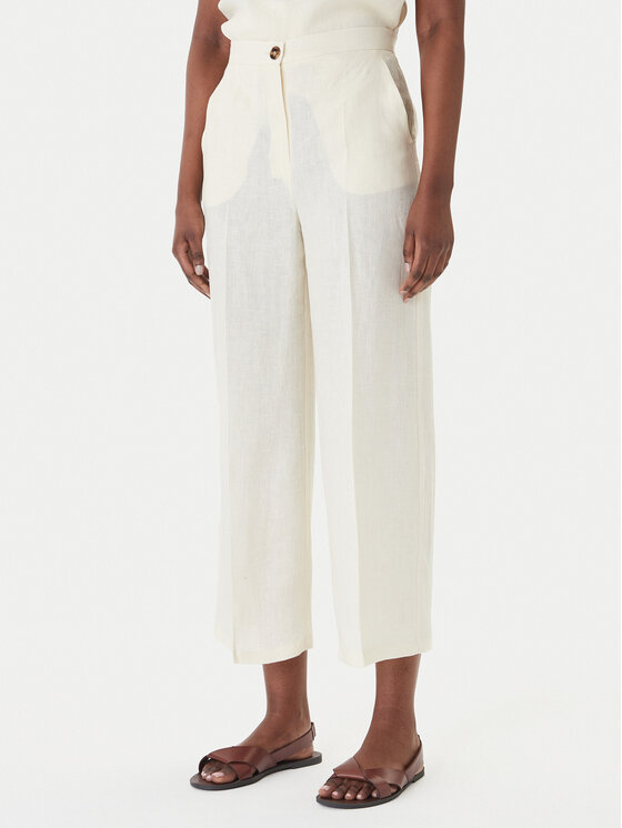 Marella Pantaloni culotte Clava 2615131182 Écru Regular Fit