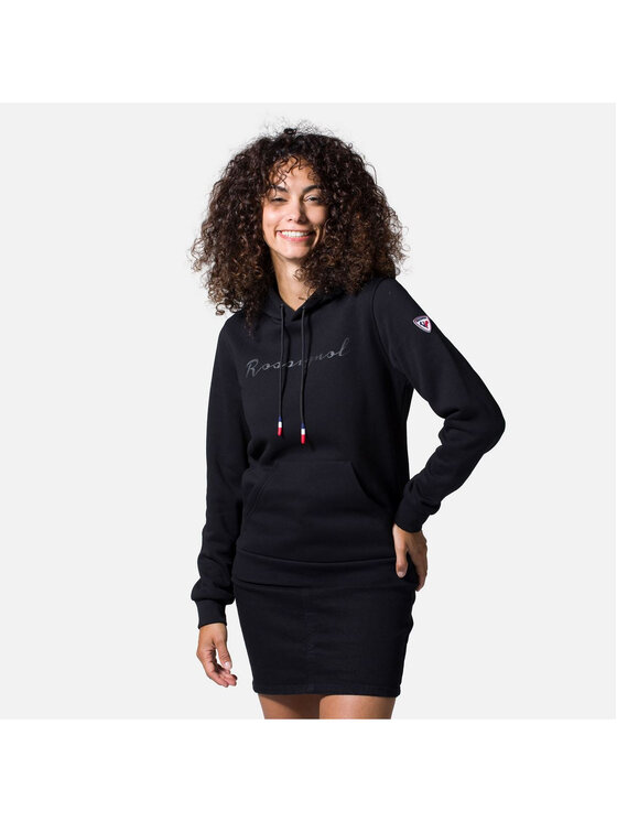 Rossignol Rossignol Bluza W Logo Sweat Hood Ft Czarny Regular Fit