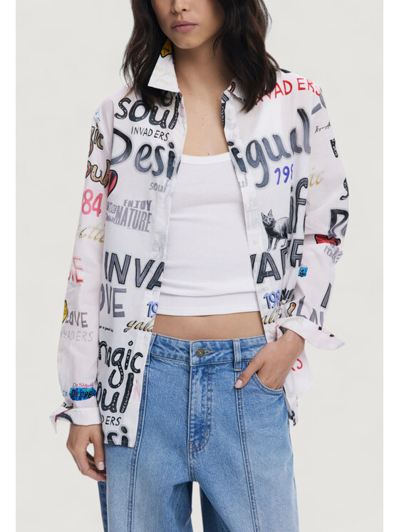 Desigual Desigual Blusa CAM_SOUL Bianco Casual Fit