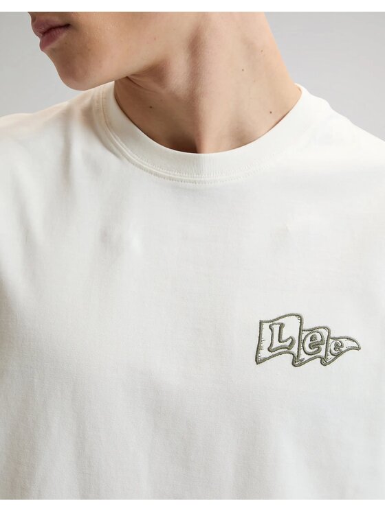 Lee Lee T-shirt FLAG TEE Bianco Regular Fit