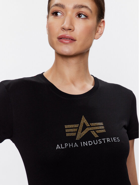 Alpha Industries Alpha Industries Majica Crystal 136063 Črna Regular Fit