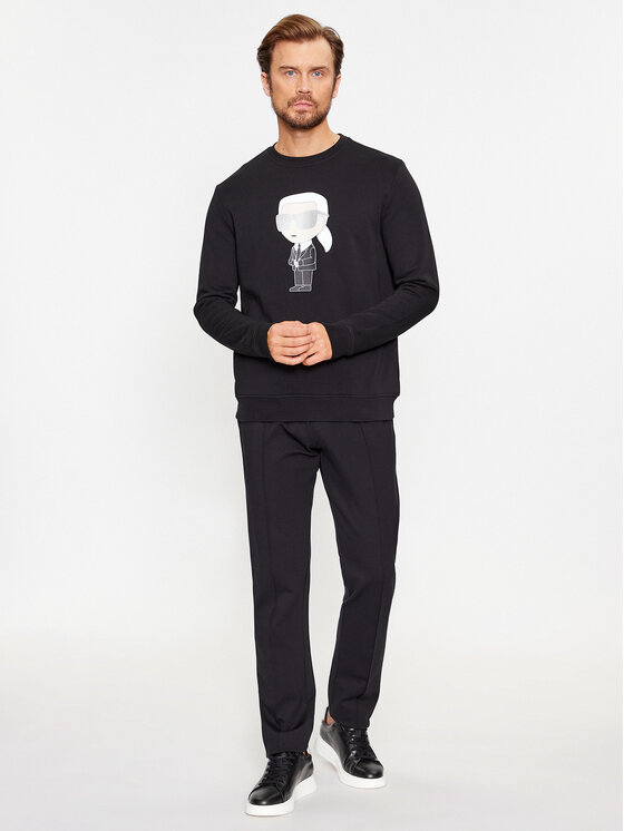 KARL LAGERFELD KARL LAGERFELD Pulóver Sweat Crewneck 705071 500951 Fekete Regular Fit