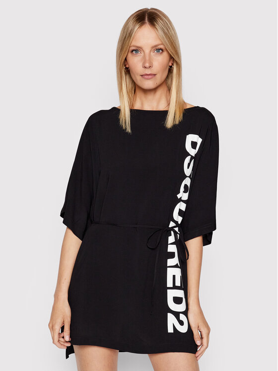 Dsquared2 Underwear Vestito da giorno D6A253260 Nero Relaxed Fit Modivo