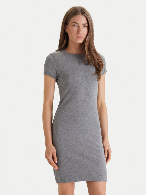 Calvin Klein Jeans Rochie de zi LV047B266G Gri Slim Fit