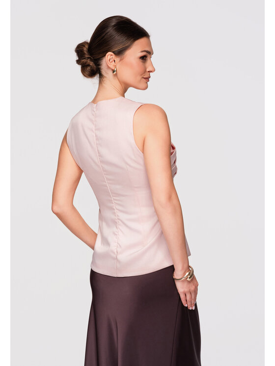 Ombre Ombre Bluzka OW-TS-E0001 Różowy Slim Fit