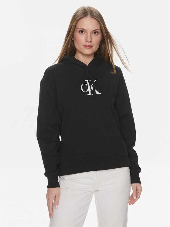 Calvin Klein Jeans Calvin Klein Jeans Pulóver Satin J20J223432 Fekete Regular Fit