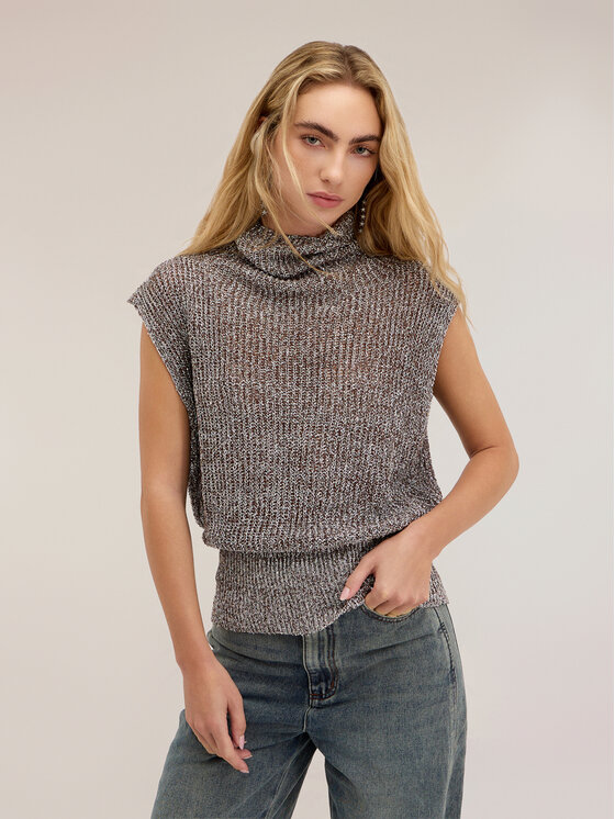 Motivi Motivi Sweter M328W004045N033 Szary Regular Fit