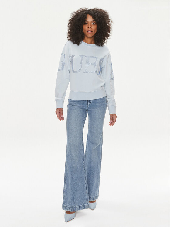 Guess Sweatshirt Vintage Logo W4GQ10 KC8I0 Bleu Relaxed Fit Modivo