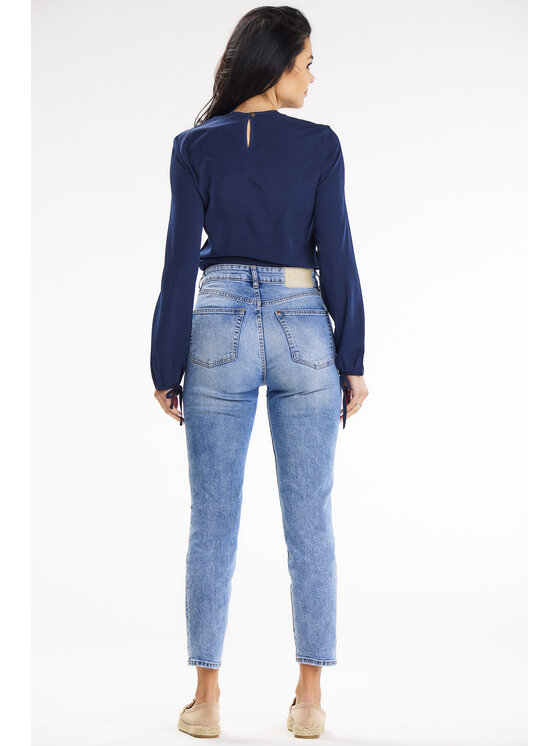 Awama Awama Koszula A651 Granatowy Basic Fit