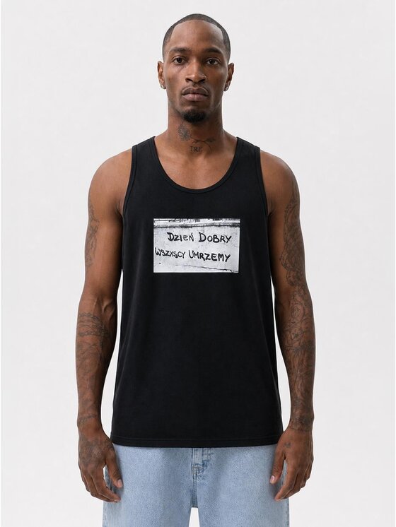 MyStars MyStars Tank top Dzień Dobry 132386 Czarny Regular Fit