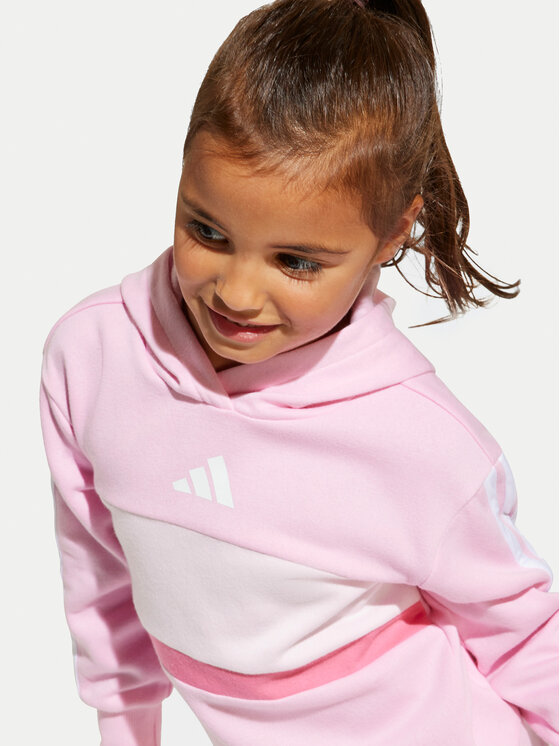 adidas adidas Komplektas: džemperis ir tamprės Seasonal Essentials Tiberio 3-Stripes JC7475 Rožinė Slim Fit