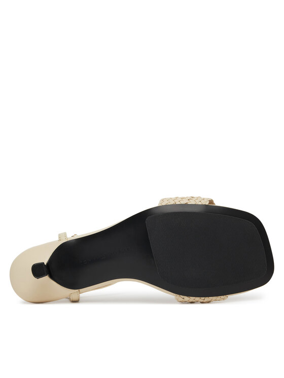 Tommy Hilfiger Tommy Hilfiger Босоніжки Crochet Lthr Kitten Sandal FW0FW08587 Бежевий