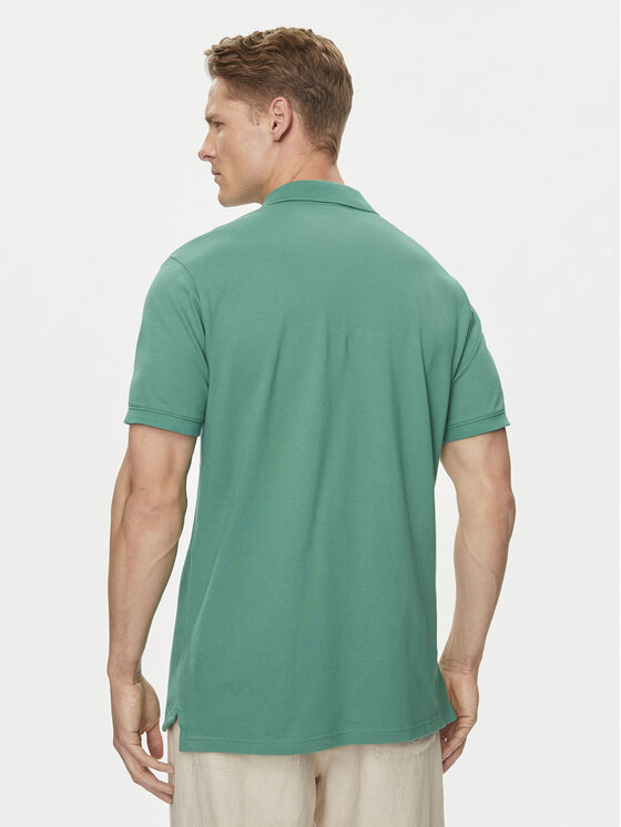Gap Gap Тениска с яка и копчета 586306-16 Зелен Regular Fit