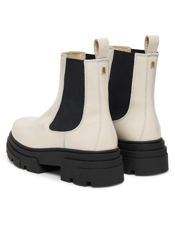Tommy Hilfiger Tommy Hilfiger Kotníková obuv s elastickým prvkem Shiny FW0FW09042 Béžová