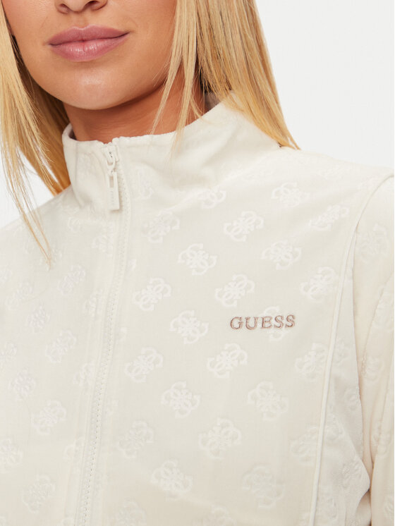 Guess Guess Majica dugih rukava V4BQ04 KCHS2 Écru Regular Fit